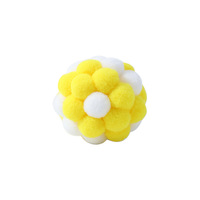 Jouet pour chat en peluche couleurs macaron avec clochette et balle élastique pour jeu interactif et divertissement anti-ennui