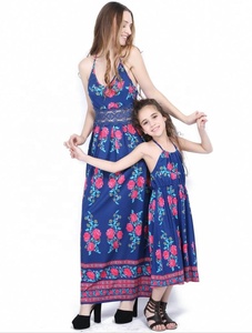 2019 las nuevas mujeres floral impreso familia juego vestido <span class=keywords><strong>de</strong></span> mamá y me trajes vestidos <span class=keywords><strong>de</strong></span> la hija <span class=keywords><strong>de</strong></span> madre - Product Image 2