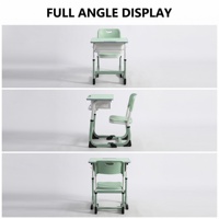 Ensemble Chaise et Bureau d'Étudiant Moderne en Forme de C, Stable, Réglable, Écologique et Durable pour Salle de Classe, Étude et Atelier