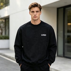 Sudadera de diseño de moda OEM para hombre, cuello redondo, efecto desgastado, oversize, 500 g, 100 % algodón, estilo vintage. - Product Image 4