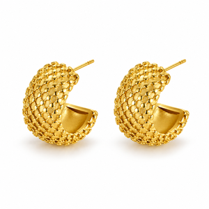 Orecchini a perno testurizzati di ispirazione francese per donna, stile vintage, per uso quotidiano, regalo per feste, accessori - Product Image 6
