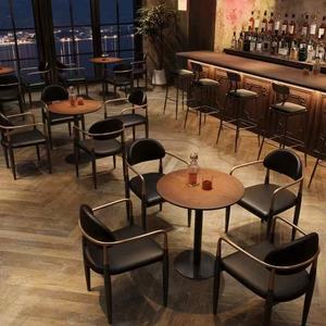 Mesa de centro de estilo retro y sillas <span class=keywords><strong>Bar</strong></span> Milk Tea Cafe Shop Juego de muebles de restaurante Juego de restaurante, mesa de cena y silla - Product Image 2