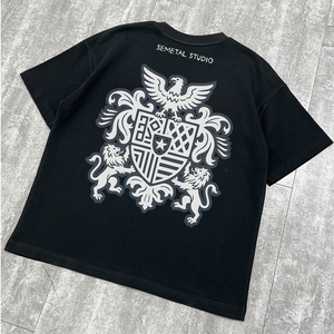 Streetwear personnalisé T-shirts d'été personnalisés en éponge française imprimée T-shirts graphiques en coton surdimensionné - Product Image 2