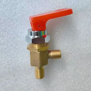Válvula angular de latón con manija roja para dispensador de agua, fácil instalación, diseño industrial, boquilla recta, control de doble función - Product Image 1