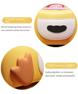 เตียงเด็กเล็กการ์ตูนเป็ดเหลืองสุดหรูทันสมัย โครงไม้สนแท้ หุ้มหนัง พร้อมราวกั้น หลายขนาด สำหรับห้องนอน - Product Image 5