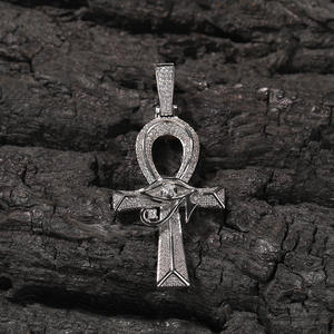 Cunyan Ankh <span class=keywords><strong>Cruz</strong></span> colgante Ojo de Horus Ankh collar antiguo egipcio Hip Hop joyería <span class=keywords><strong>amuleto</strong></span> - Product Image 3