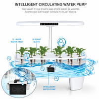 Système de culture hydroponique à 16 capsules, jardinières intelligentes avec plateau de semis, indicateur de niveau d'eau et lumière de croissance LED pour la culture intérieure