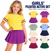 Nouvelle Collection : Ensemble Sportif Fille Personnalisé avec Logo – T-shirt et Jupe Extensibles 4 Directions, Robe de Fitness au Design Unique, Tenue Active