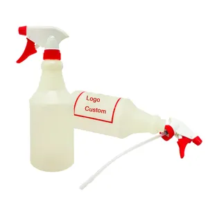 Solución de limpieza Botella de plástico Pulverizador 750ml Botella rociadora de jardín de niebla con rociador de gatillo Botella limpiadora de inodoro