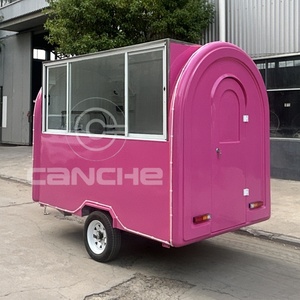 custom street mini fiberglass mobile hot dog food van truck mobile kitchen food trailers <b>small</b> fast food carts for sale - Product Image 1