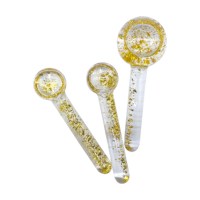 Ensemble de globes à rouleaux de glace en feuille d'or pour le visage et le cou, 2 pièces, compresses chaudes et froides en verre plus fortes pour les soins de la peau du visage, outils de massage