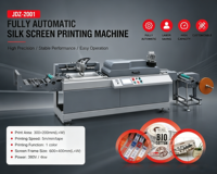 Machine d'impression sérigraphique automatique JDZ-2001 pour étiquettes de lavage à une couleur sur ruban de satin pour vêtements