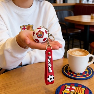 New Design Attractive Football Competition Rewards Wholesale Kids 3D Football Pvc <b>Keychain</b> Pendant Rubber Pvc Souvenir Carabiner - Product Image 4