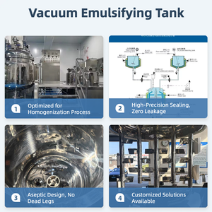 Machine de mélange de liquides pour la fabrication de cosmétiques, en acier inoxydable, contrôlée par PLC, avec écran tactile, pour le traitement chimique automatique - Product Image 3