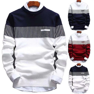 Nouveau <span class=keywords><strong>pull</strong></span> tricoté décontracté en coton rayé élégant pour homme 2026 – Vente en gros personnalisée, col rond, épais, hiver, <span class=keywords><strong>pas</strong></span> <span class=keywords><strong>cher</strong></span> - Product Image 1