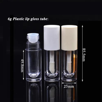 Meilleure vente 6ml Mini baume à lèvres tube cosmétique brillant à lèvres flacons contenant avec insert en plastique pour femmes