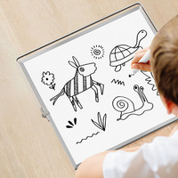 Tableau blanc de bureau en stock 25x25cm 30x40cm Mini tableaux effaçables à sec avec rotation à 360° °   Bouton réglable pour la présentation de notes de réunion