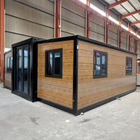Maison à ailes extensibles 20ft 40ft, Maison conteneur préfabriquée pliable, Maison extensible portable pour habitation et villa