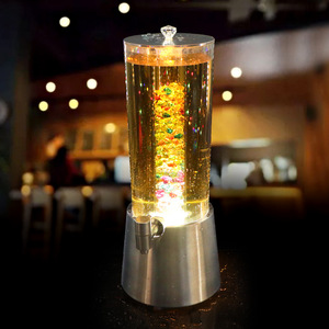Wan Zhan 3L Stainless Steel <b>Beer</b> Dispenser With <b>Light</b> For Cocktails And Juices Commercial Use - Product Image 2