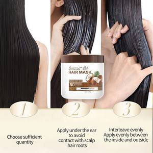 Vente en gros d'usine, 500g de produit naturel et biologique pour les soins des cheveux, masque capillaire hydratant et nourrissant à l'huile de noix de coco - Product Image 5