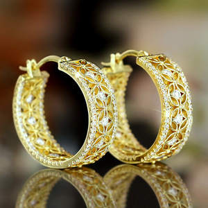 Orecchini a Cerchio con Farfalla Floreale Marquise per Donne, Gioielli Eleganti e alla Moda - Product Image 2