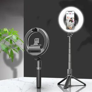 Tragbarer 5 "Selfie Ring Light abnehmbarer L07 Stativ Bluetooth Shutter Selfie Stick mit LED-Licht