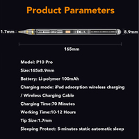 2025 nouvelle version Tube en plastique Transparent BT affichage de la batterie en temps réel stylet d'adsorption magnétique crayon pour iPad CE Rohs