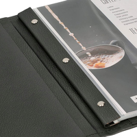 Couverture de menu en cuir PU pour restaurant, logo personnalisé, prix bas, format A4, dossier de menu pour hôtel 8,5 x 11 pouces