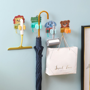Cartoon Mop <b>Hook</b> Wall Mounted No Drilling Bathroom Storage For Umbrella Bag Holder - Product Image 1
