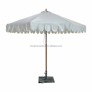 Sombrilla de Jardín Grande Estilo Vintage con Flecos Rosados <span class=keywords><strong>para</strong></span> Terraza, Patio o Mercado, con Borde Festoneado - Product Image 6