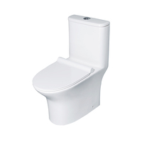 Toilettes en céramique émaillée blanche, outil de fermeture, plancher de toilette debout, lavage monobloc, toilettes