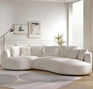 Bắc Âu Sang Trọng Cong Cắt <span class=keywords><strong>Sofa</strong></span> Set Trắng Modular Vải Home Văn Phòng Giải Trí Chuyển Đổi Xốp Đầy Giường Hot Bán Cho - Product Image 3