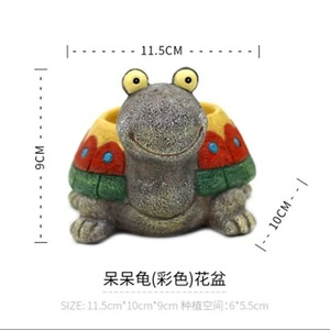 Pot de fleurs en résine en forme de tortue, design de dessin animé, pour plantes d'intérieur, décoration de jardin, petite taille - Product Image 2