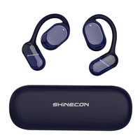 SHINECON IPX4 Auriculares OWS a prueba de agua Altavoz de 16mm Micrófono dual Conducción de aire Auriculares con cancelación de ruido