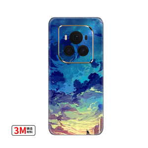 Pour Honor Magic6 Pro, coque de téléphone intégrale, design peinture à l'huile marbrée, film protecteur anti-traces de doigts - Product Image 2