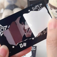 Carte de vœux découpée sur mesure en forme de boîte mystère, en carton holographique brillant, pour collection de fans Kpop