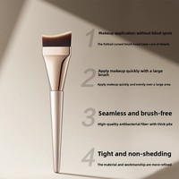 Kuas Concealer Ultra Tipis Bentuk Sabit Bersudut dengan Bulu Nilon Lembut, Kuas Makeup Cair Tanpa Bekas untuk Pemula
