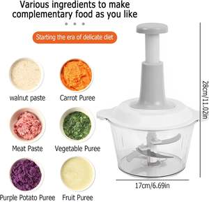 Hachoir à viande manuel à pression, type Lazy Press, 1,5 L, pour viande et légumes - Product Image 3