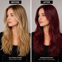Crème colorante permanente pour cheveux Bourgogne à base de plantes, qualité cosmétique, couvre les cheveux gris, fabrication directe usine OEM, marque privée, logo personnalisé