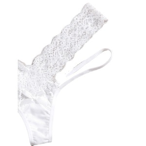 Nouvelles culottes sexy en dentelle et résille pour femmes Qianxiu, T-shirts transparents à coupe triangulaire, entrejambe en coton taille basse, tendance et - Product Image 5