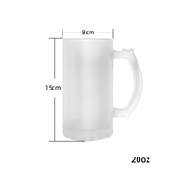 Mug à bière en verre dépoli vierge pour sublimation, type Stein, type Tankard, type Pint, verre à pint transparent, verrerie de bar, complexe de fournisseurs internationaux