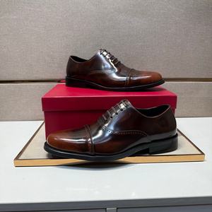 Men's British Style Retro Business Casual Lace-Up Oxford Shoes Genuine Leather Anti-Slip Flexible - Product Image 5