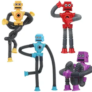 Pop Buizen Robot 2024 Groothandel Led-Up Sensorische Fidget Robot Speelgoed Pop Tubes Robot Robot Voor Kinderen