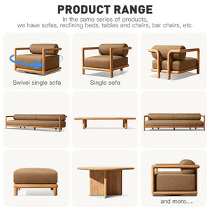 <span class=keywords><strong>Sofa</strong></span> Luar Ruangan Kayu Jati Modern - <span class=keywords><strong>Sofa</strong></span> Patio Tahan Cuaca yang Nyaman dengan Desain Minimalis untuk Set <span class=keywords><strong>Sofa</strong></span> Taman - Product Image 2