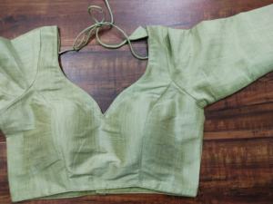 Chemisier à manches longues en soie Dupion de style artisanal avec nœud Dori - Product Image 4