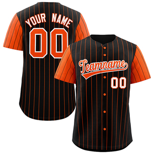 Maillot de baseball vierge personnalisé pour homme, avec logo et nom imprimés numériquement, uniforme de baseball brodé à rayures fines, t-shirt boutonné - Product Image 6