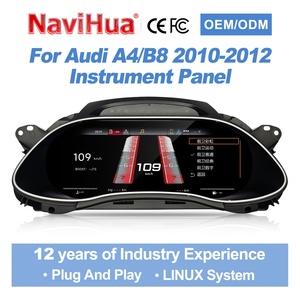 Navihua - Mise à niveau de la voiture - Tableau de bord LCD - Compteur de vitesse numérique - Système Linux - Carplay - Cockpit virtuel pour Audi A4 2010-2012 - Product Image 1