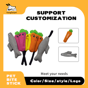 Kangdarpet Custom Working Dog Tug of War Bite <b>Toy</b>, French Linen & Coated Nylon, <b>Carrot</b> Shark Shape, Tug <b>Toy</b> for Training Reward - Product Image 1
