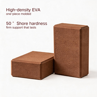 Bloc de yoga personnalisable avec logo imprimable, en mousse EVA, 230x150x75mm, 280g, pour la maison, la salle de sport, le studio, les cours de Pilates, antidérapant, bords biseautés, OEM