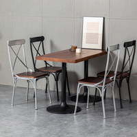 Table à manger en métal au design rétro moderne américain avec chaise de restaurant en fer pour la maison, le bureau et les salles de conférence, idéale pour les salons de thé